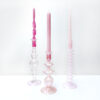 Kandelaar glas roze bubbles - Afbeelding 2